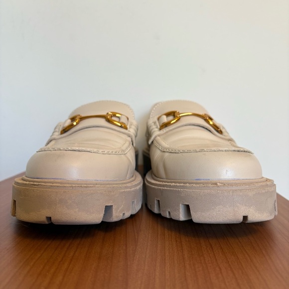 Zara Horse Bit Cream Chunky Soft Academia Loafers with Gold Accent - size 40 - Picture 4 of 8